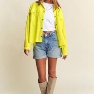 J.NNA Snap Down Long Sleeve High Low Shacket-Jackets-Trendsi-[option4]-[option5]-[option6]-[option7]-[option8]-Shop-Boutique-Clothing-for-Women-Online