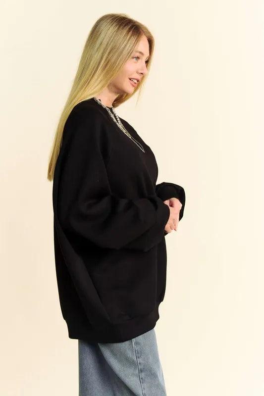 Davi & Dani Round Neck Raglan Sleeve Sweatshirt-Sweatshirts-Trendsi-[option4]-[option5]-[option6]-[option7]-[option8]-Shop-Boutique-Clothing-for-Women-Online