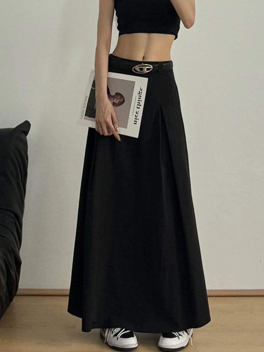 High Waist A-Line Maxi Skirt-Skirts-Trendsi-[option4]-[option5]-[option6]-[option7]-[option8]-Shop-Boutique-Clothing-for-Women-Online