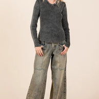 Mittoshop Washed Wide Leg Jeans with Pockets-Jeans-Trendsi-[option4]-[option5]-[option6]-[option7]-[option8]-Shop-Boutique-Clothing-for-Women-Online