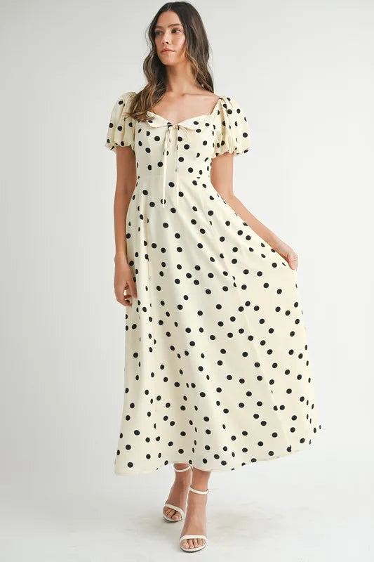MABLE Polka Dot Puff Sleeve Midi Dress-Dresses-Trendsi-Cream-S-[option4]-[option5]-[option6]-[option7]-[option8]-Shop-Boutique-Clothing-for-Women-Online