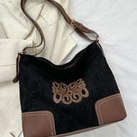 Suede Patch Adjustable Strap Tote Bag-Bags-Trendsi-Black-One Size-[option4]-[option5]-[option6]-[option7]-[option8]-Shop-Boutique-Clothing-for-Women-Online