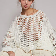 POL Openwork Long Sleeve Knit Cover Up-Cover Ups-Trendsi-Pure White-S-[option4]-[option5]-[option6]-[option7]-[option8]-Shop-Boutique-Clothing-for-Women-Online
