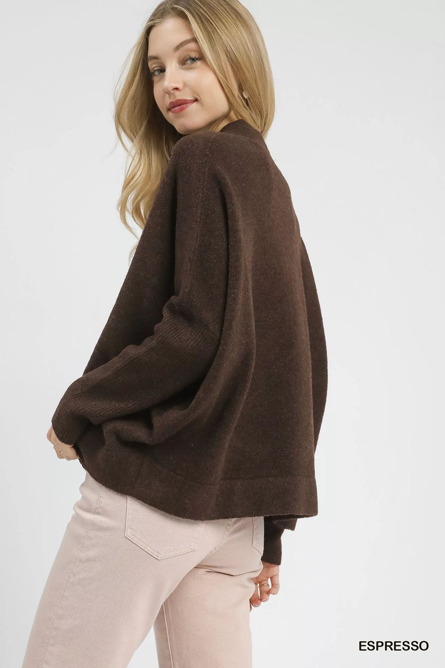 Umgee V-Neck Sweater with Wide Trim Detail-Sweater-Trendsi-[option4]-[option5]-[option6]-[option7]-[option8]-Shop-Boutique-Clothing-for-Women-Online