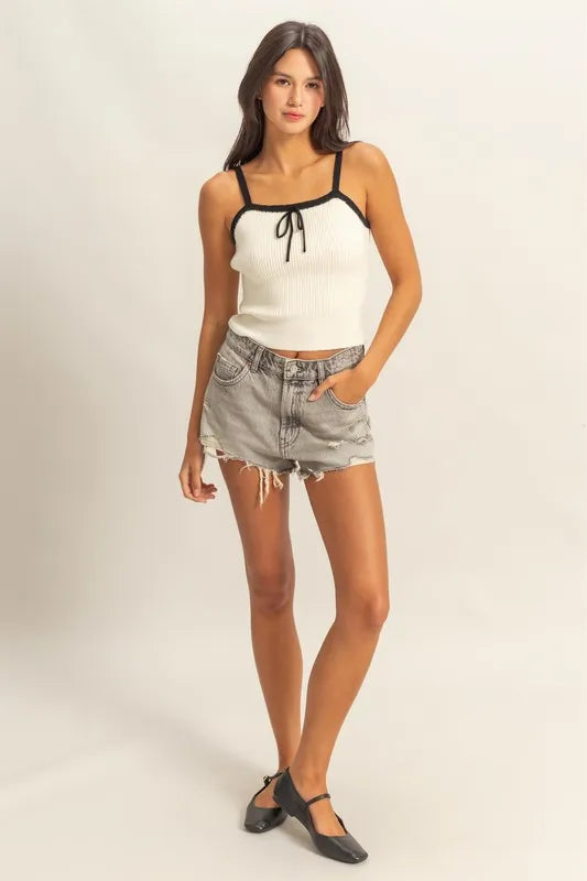 HYFVE Square Neck Ribbed Knit Cami-Tank Tops & Camis-Trendsi-[option4]-[option5]-[option6]-[option7]-[option8]-Shop-Boutique-Clothing-for-Women-Online