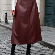 High Waist Midi Skirt-Skirts-Trendsi-Burgundy-XS-[option4]-[option5]-[option6]-[option7]-[option8]-Shop-Boutique-Clothing-for-Women-Online