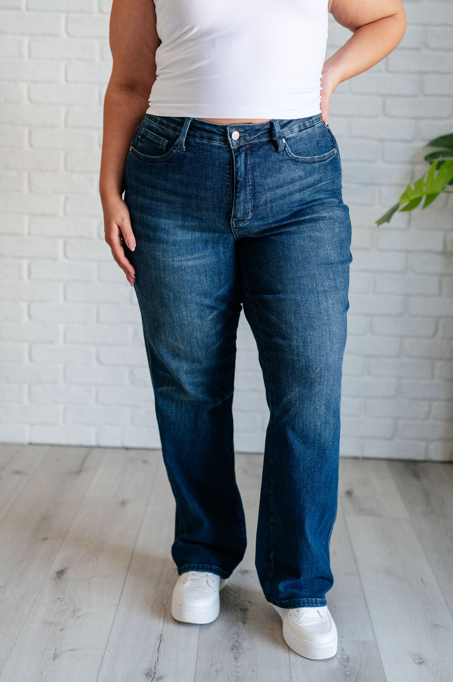 Judy Blue Muriel Mid Rise Control Top Classic Straight Jeans-Womens-Ave Shops-[option4]-[option5]-[option6]-[option7]-[option8]-Shop-Boutique-Clothing-for-Women-Online