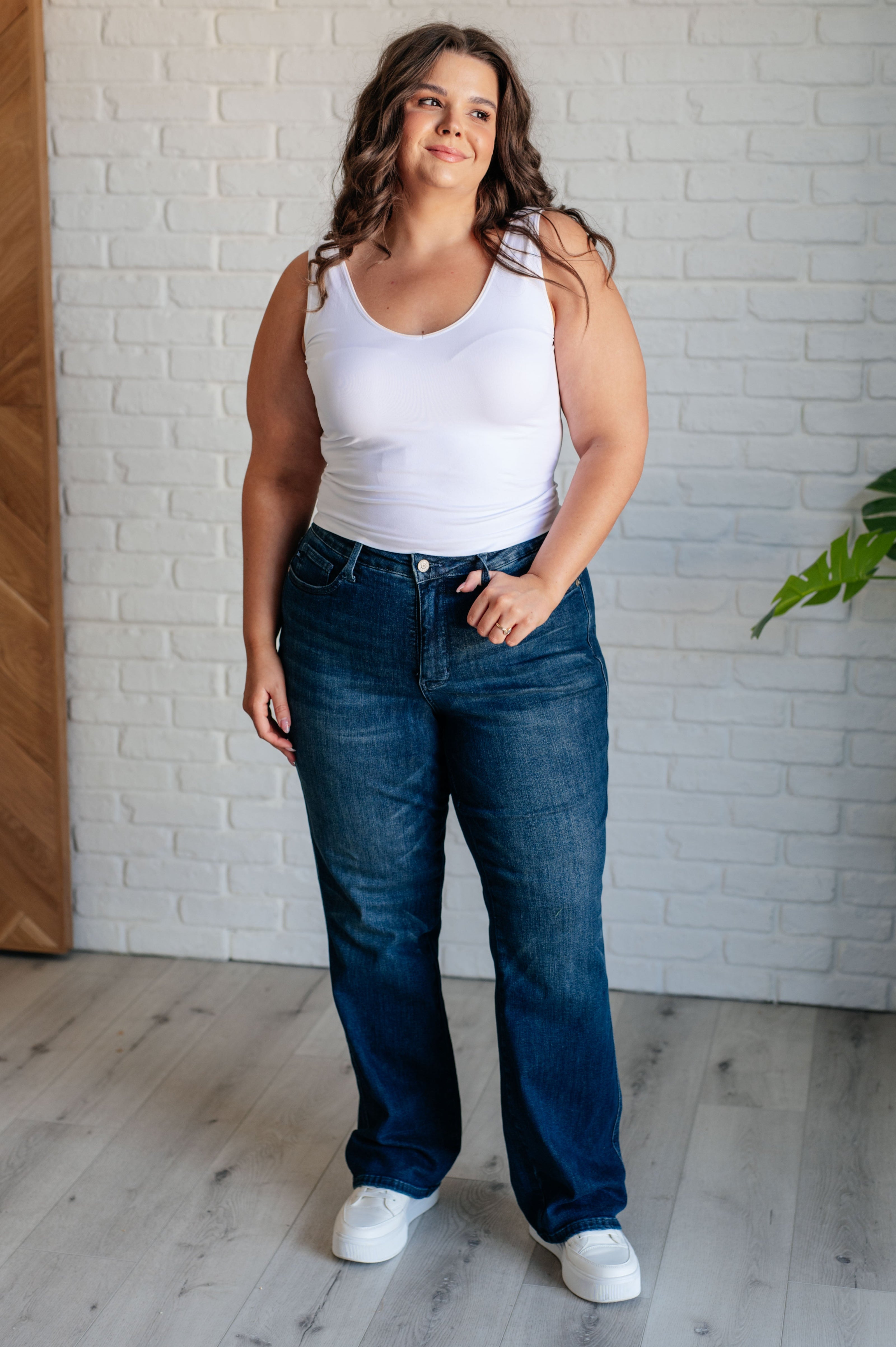 Judy Blue Muriel Mid Rise Control Top Classic Straight Jeans-Womens-Ave Shops-[option4]-[option5]-[option6]-[option7]-[option8]-Shop-Boutique-Clothing-for-Women-Online