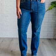 Judy Blue Campbell High Rise Center Seam Detail Straight Jeans-Womens-Ave Shops-[option4]-[option5]-[option6]-[option7]-[option8]-Shop-Boutique-Clothing-for-Women-Online