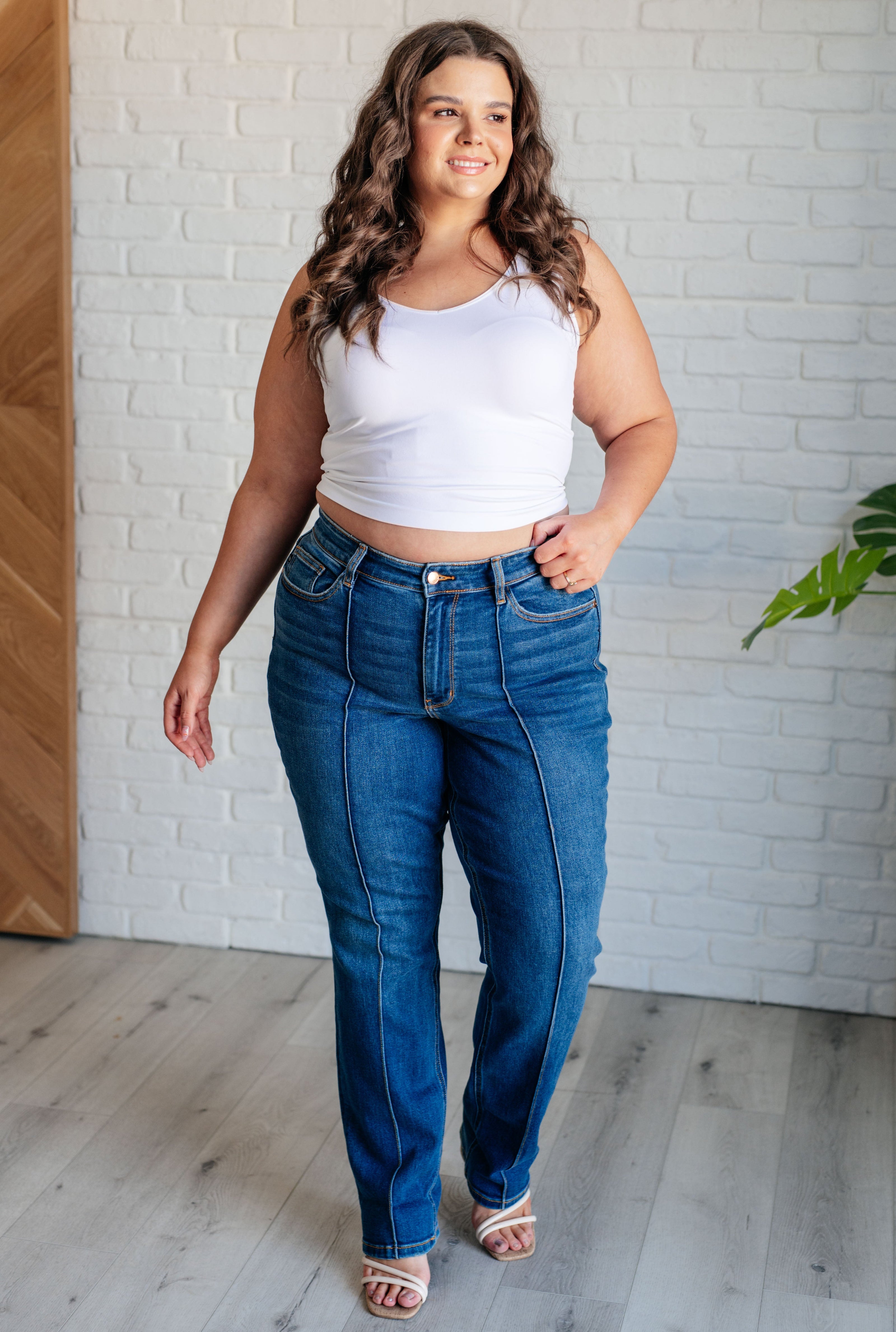 Judy Blue Campbell High Rise Center Seam Detail Straight Jeans-Womens-Ave Shops-[option4]-[option5]-[option6]-[option7]-[option8]-Shop-Boutique-Clothing-for-Women-Online