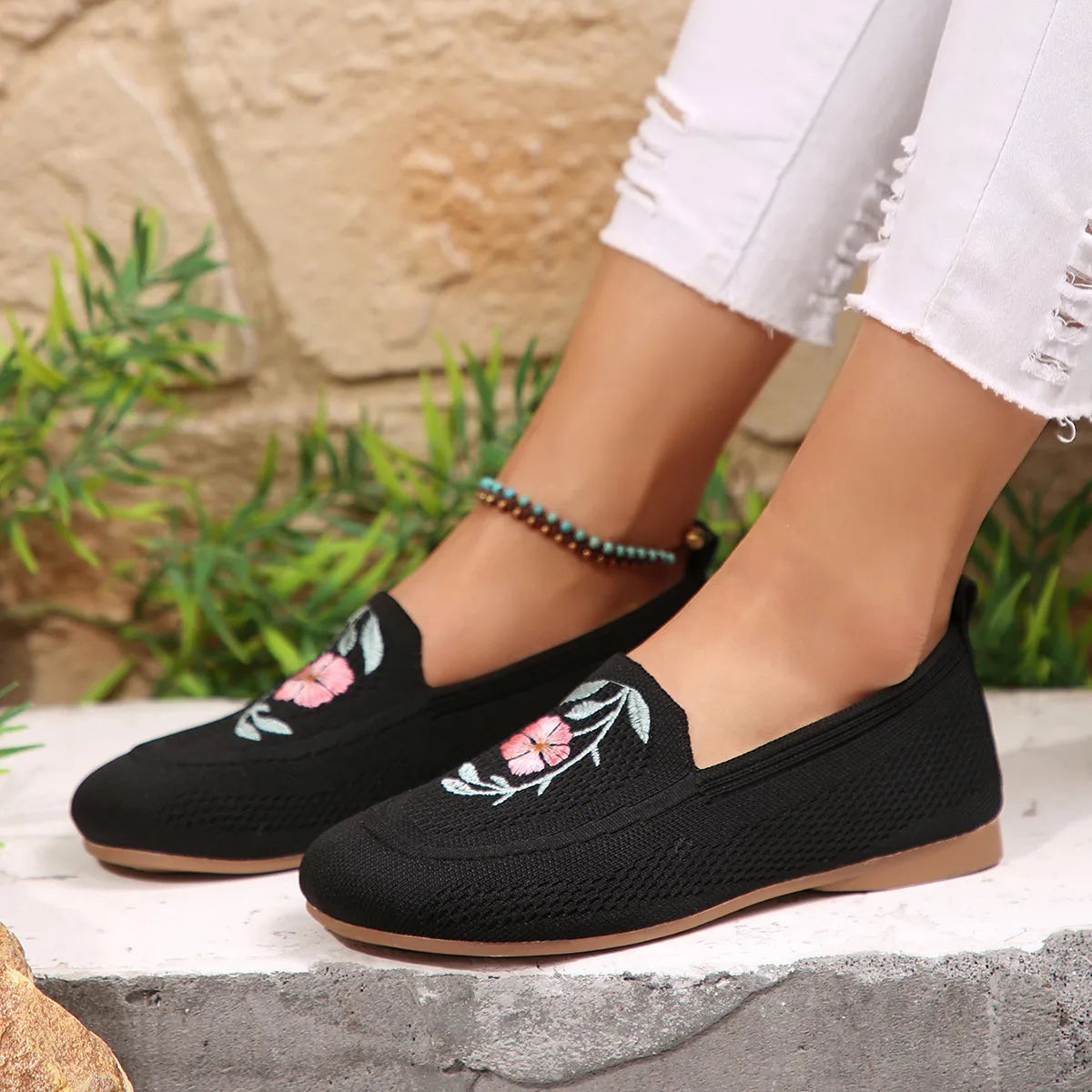 Embroidered Mesh Slip-Ons-135 Flats-Trendsi-[option4]-[option5]-[option6]-[option7]-[option8]-Shop-Boutique-Clothing-for-Women-Online