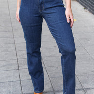 Judy Blue Dark Wash High Waisted Straight Fit Jeans-Judy Blue-[option4]-[option5]-[option6]-[option7]-[option8]-Shop-Boutique-Clothing-for-Women-Online