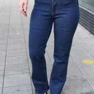 Judy Blue Dark Wash High Waisted Straight Fit Jeans-Judy Blue-[option4]-[option5]-[option6]-[option7]-[option8]-Shop-Boutique-Clothing-for-Women-Online