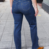 Judy Blue Dark Wash High Waisted Straight Fit Jeans-Judy Blue-[option4]-[option5]-[option6]-[option7]-[option8]-Shop-Boutique-Clothing-for-Women-Online