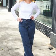Judy Blue Medium Wash High Waist Wide Leg Jeans-Judy Blue-[option4]-[option5]-[option6]-[option7]-[option8]-Shop-Boutique-Clothing-for-Women-Online