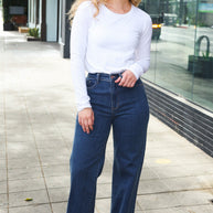 Judy Blue Medium Wash High Waist Wide Leg Jeans-Judy Blue-[option4]-[option5]-[option6]-[option7]-[option8]-Shop-Boutique-Clothing-for-Women-Online
