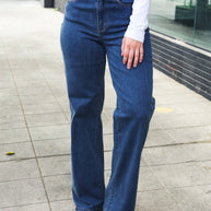 Judy Blue Medium Wash High Waist Wide Leg Jeans-Judy Blue-[option4]-[option5]-[option6]-[option7]-[option8]-Shop-Boutique-Clothing-for-Women-Online