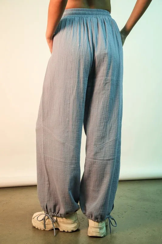 VERY J Wide Leg Gauze Solid Pants-Pants-Trendsi-[option4]-[option5]-[option6]-[option7]-[option8]-Shop-Boutique-Clothing-for-Women-Online