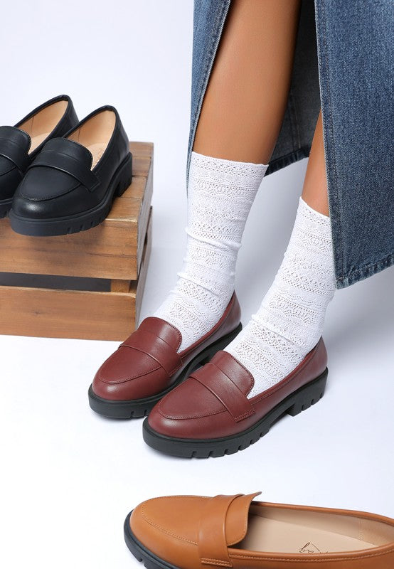 Peridot Faux Leather Chunky Loafers-Rag Company-[option4]-[option5]-[option6]-[option7]-[option8]-Shop-Boutique-Clothing-for-Women-Online