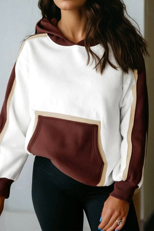 Colorblock Patchwork Kangaroo Pocket Hooded Sweats-JUNIPER BLVD-Coffee-S-[option4]-[option5]-[option6]-[option7]-[option8]-Shop-Boutique-Clothing-for-Women-Online