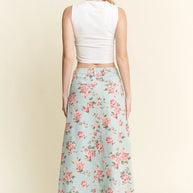 Jade By Jane Full Size Floral Print Front Slit Denim Maxi Skirt Plus Size-Skirts-Trendsi-[option4]-[option5]-[option6]-[option7]-[option8]-Shop-Boutique-Clothing-for-Women-Online