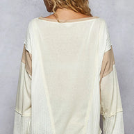 POL Contrast Round Neck Long Sleeve T-Shirt-Blouses-Trendsi-[option4]-[option5]-[option6]-[option7]-[option8]-Shop-Boutique-Clothing-for-Women-Online