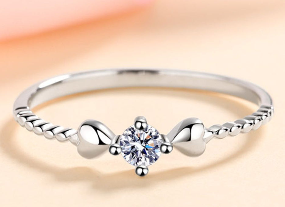 Adored Moissanite Heart 925 Sterling Silver Ring-rings-Trendsi-Silver-4-[option4]-[option5]-[option6]-[option7]-[option8]-Shop-Boutique-Clothing-for-Women-Online