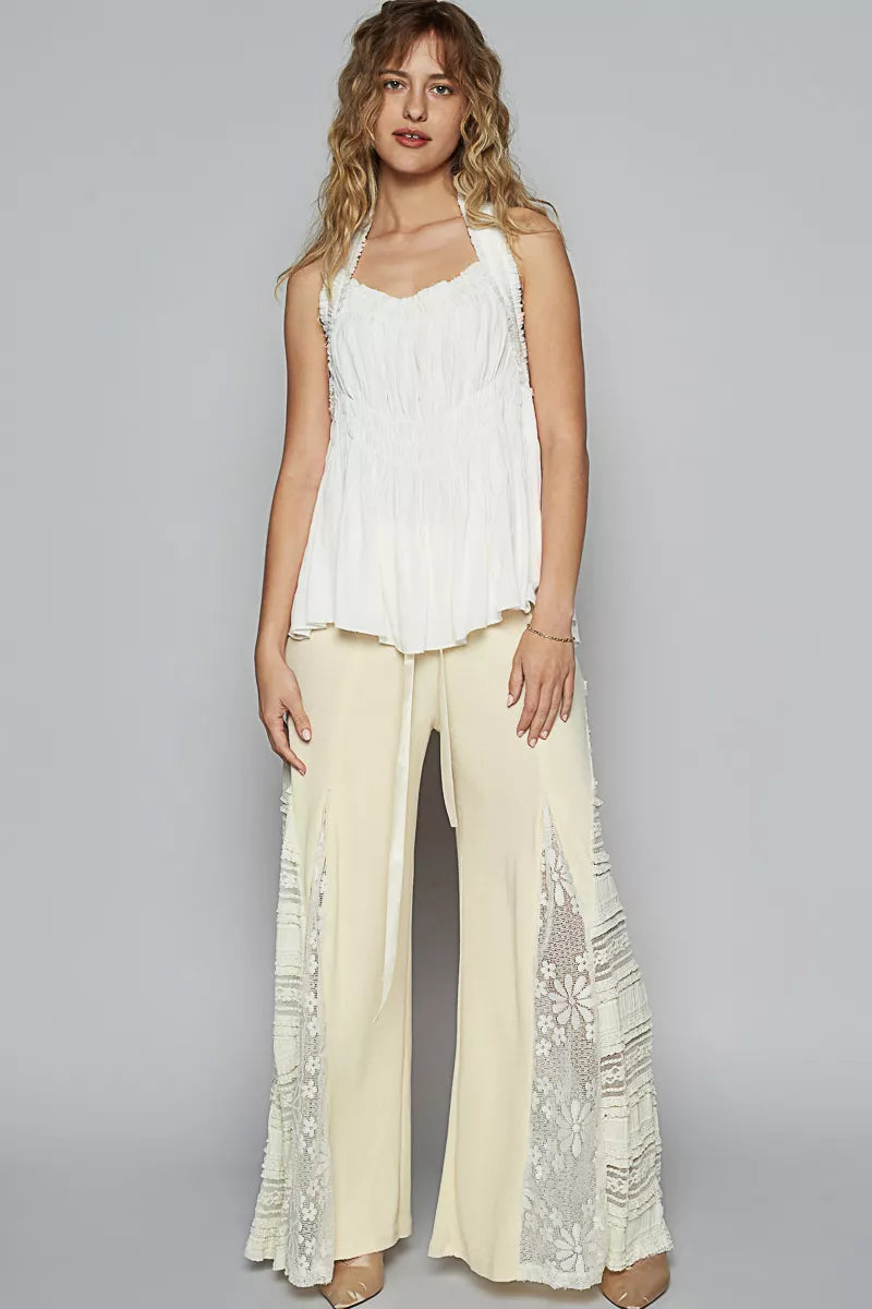 POL Backless Halter Sleeveless Top with Smocking Shirring Detail-Tank Tops & Camis-Trendsi-[option4]-[option5]-[option6]-[option7]-[option8]-Shop-Boutique-Clothing-for-Women-Online