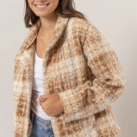 HYFVE Plaid Collared Neck Boucle Jacket with Pockets-Jacket-Trendsi-Taupe-S-[option4]-[option5]-[option6]-[option7]-[option8]-Shop-Boutique-Clothing-for-Women-Online