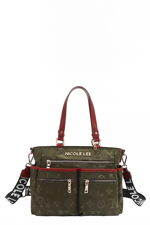 Nicole Lee USA Multi-Compartment Convertible Tote Bag-Bags-Trendsi-OLIVE-One Size-[option4]-[option5]-[option6]-[option7]-[option8]-Shop-Boutique-Clothing-for-Women-Online