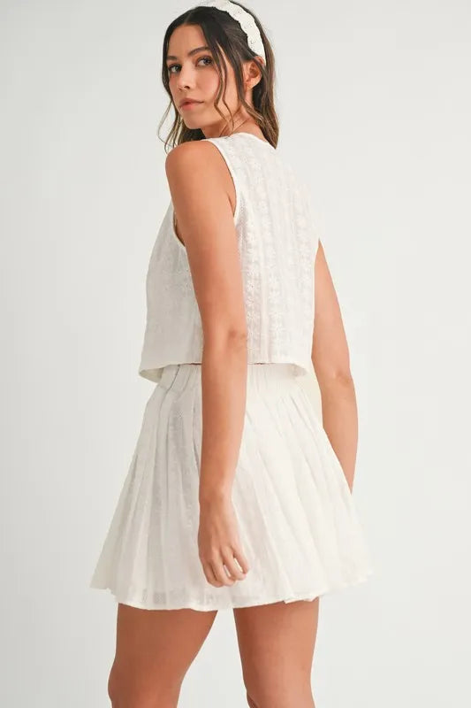 MABLE Eyelet Lace Top and Mini Skirt Set-Sets-Trendsi-[option4]-[option5]-[option6]-[option7]-[option8]-Shop-Boutique-Clothing-for-Women-Online