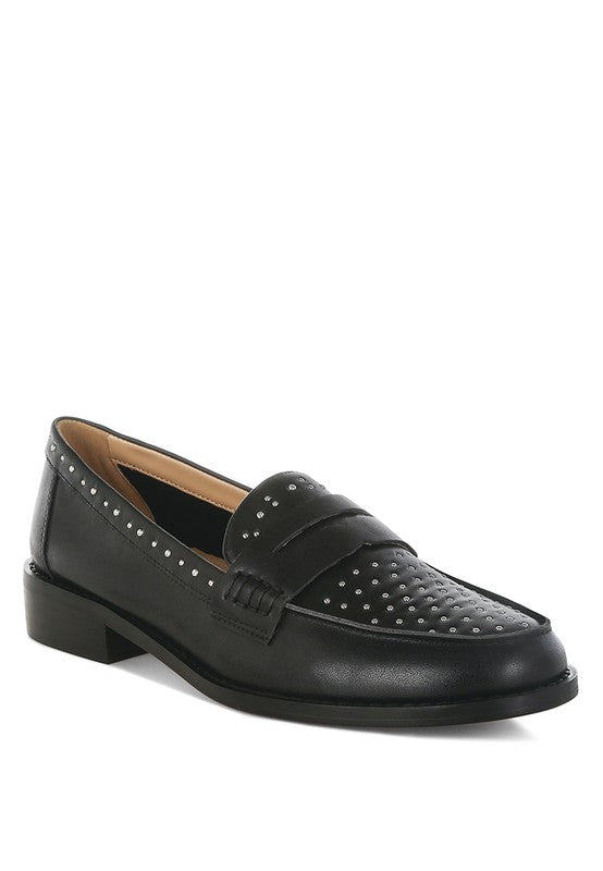 Raisa Stud Embellished Penny Loafers-Rag Company-Black-US-5 / UK-3 / EU-36-[option4]-[option5]-[option6]-[option7]-[option8]-Shop-Boutique-Clothing-for-Women-Online