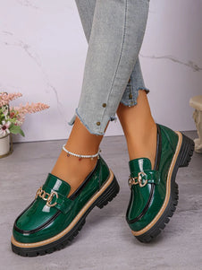 Round Toe Platform Loafers-Shoes-Trendsi-Green-36-[option4]-[option5]-[option6]-[option7]-[option8]-Shop-Boutique-Clothing-for-Women-Online