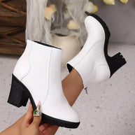 Point Toe Block Heels Boots-110 Fashion Boots-Trendsi-White-36-[option4]-[option5]-[option6]-[option7]-[option8]-Shop-Boutique-Clothing-for-Women-Online