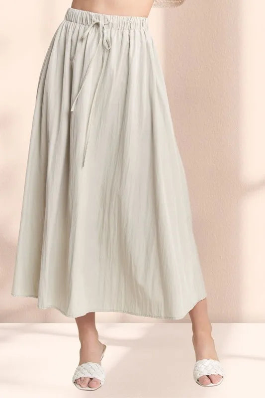 ADORA Drawstring Waist Crinkle Maxi Skirt-Skirts-Trendsi-KHAKI-S-[option4]-[option5]-[option6]-[option7]-[option8]-Shop-Boutique-Clothing-for-Women-Online