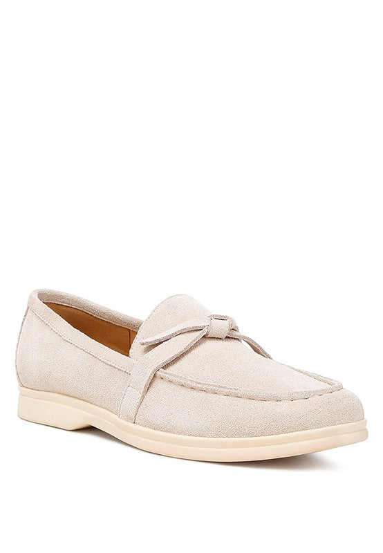 Nautica Genuine Suede Knot Detailed Loafers-Rag Company-Beige-US-5 / UK-3 / EU-36-[option4]-[option5]-[option6]-[option7]-[option8]-Shop-Boutique-Clothing-for-Women-Online