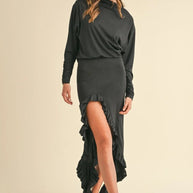 Mable Backless Asymmetric Ruffle Hem Dress-Dresses-Trendsi-Black-S-[option4]-[option5]-[option6]-[option7]-[option8]-Shop-Boutique-Clothing-for-Women-Online