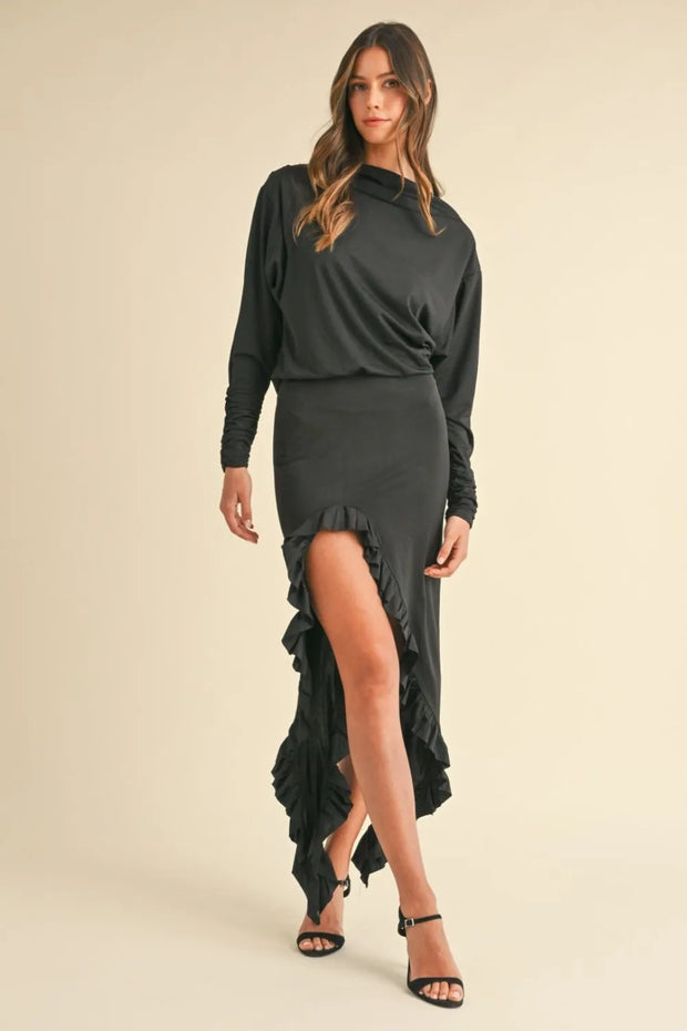 Mable Backless Asymmetric Ruffle Hem Dress-Dresses-Trendsi-Black-S-[option4]-[option5]-[option6]-[option7]-[option8]-Shop-Boutique-Clothing-for-Women-Online