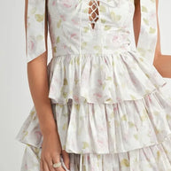 MABLE Floral Print Shoulder Tie Layered Mini Dress-Dresses-Trendsi-[option4]-[option5]-[option6]-[option7]-[option8]-Shop-Boutique-Clothing-for-Women-Online