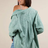 VERY J Mineral Washed Gauze Button Down Shirt-Womens Outerwear/Shacket-Trendsi-[option4]-[option5]-[option6]-[option7]-[option8]-Shop-Boutique-Clothing-for-Women-Online