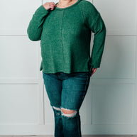 Zenana Simple Silhouette Brushed Hacci Sweater in Dark Green-Tops-Ave Shops-[option4]-[option5]-[option6]-[option7]-[option8]-Shop-Boutique-Clothing-for-Women-Online
