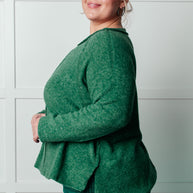 Zenana Simple Silhouette Brushed Hacci Sweater in Dark Green-Tops-Ave Shops-[option4]-[option5]-[option6]-[option7]-[option8]-Shop-Boutique-Clothing-for-Women-Online