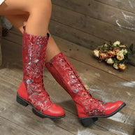 Lace Up Block Heels Boots-110 Fashion Boots-Trendsi-[option4]-[option5]-[option6]-[option7]-[option8]-Shop-Boutique-Clothing-for-Women-Online