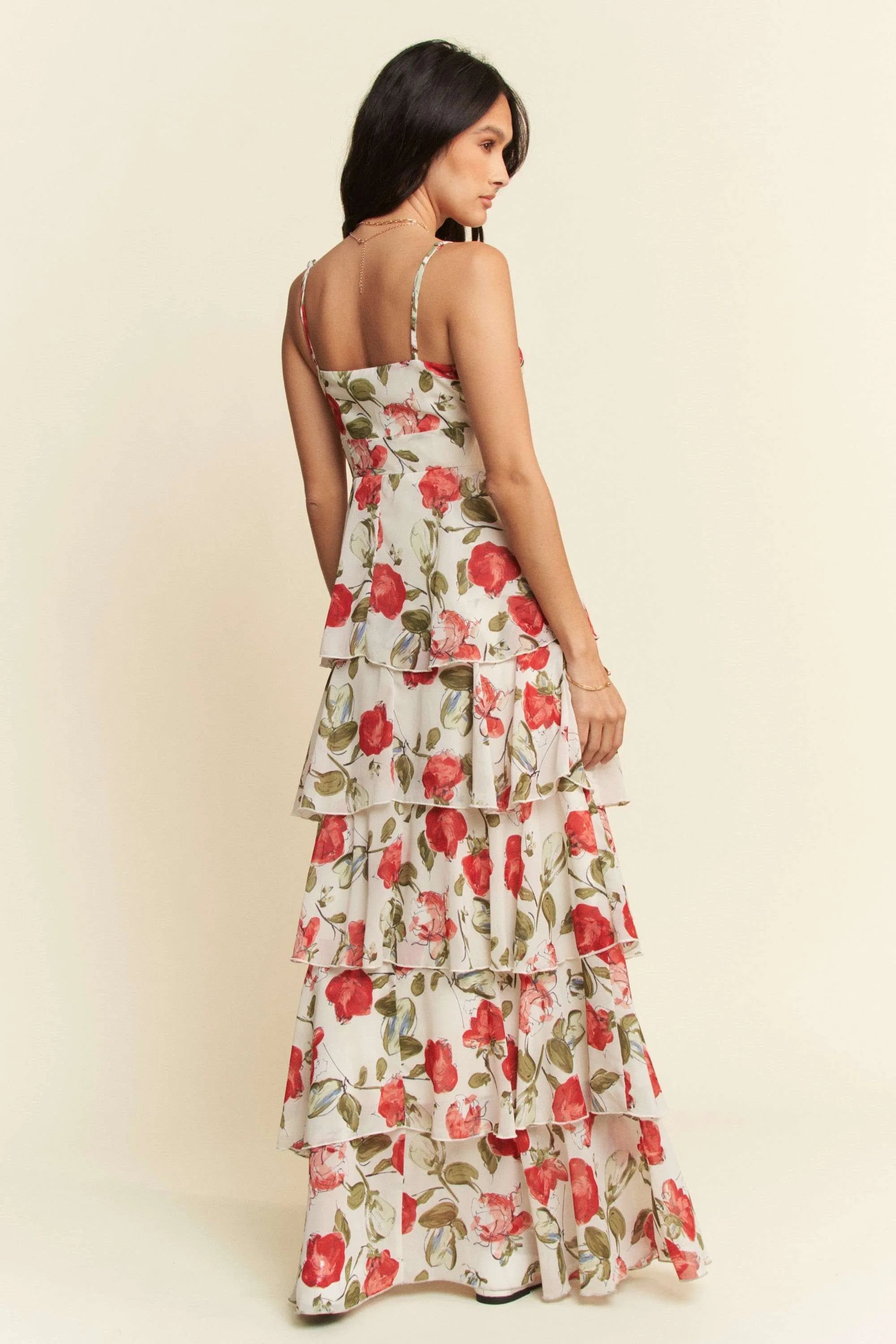 Davi & Dani Contrast Ring Lace Layered Ruffle Maxi Cami Dress-Dresses-Trendsi-[option4]-[option5]-[option6]-[option7]-[option8]-Shop-Boutique-Clothing-for-Women-Online