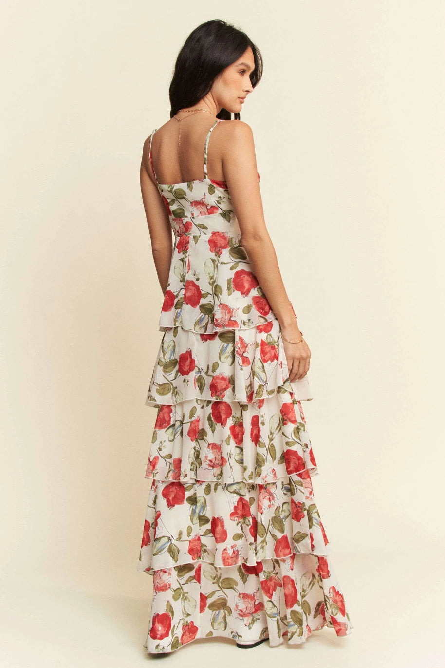 Davi & Dani Contrast Ring Lace Layered Ruffle Maxi Cami Dress-Dresses-Trendsi-[option4]-[option5]-[option6]-[option7]-[option8]-Shop-Boutique-Clothing-for-Women-Online