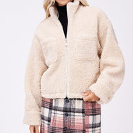 SHERPA JACKET WITH FRONT POCKETS-Emory Park-[option4]-[option5]-[option6]-[option7]-[option8]-Shop-Boutique-Clothing-for-Women-Online