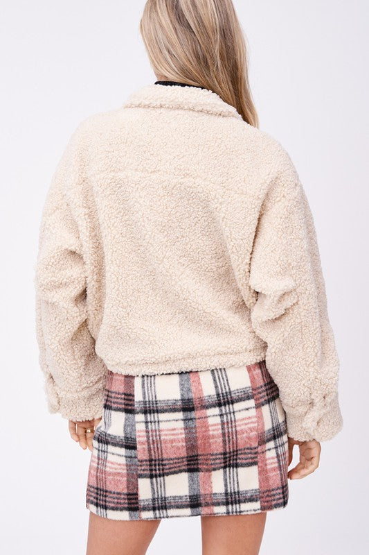 SHERPA JACKET WITH FRONT POCKETS-Emory Park-[option4]-[option5]-[option6]-[option7]-[option8]-Shop-Boutique-Clothing-for-Women-Online