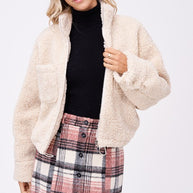 SHERPA JACKET WITH FRONT POCKETS-Emory Park-[option4]-[option5]-[option6]-[option7]-[option8]-Shop-Boutique-Clothing-for-Women-Online