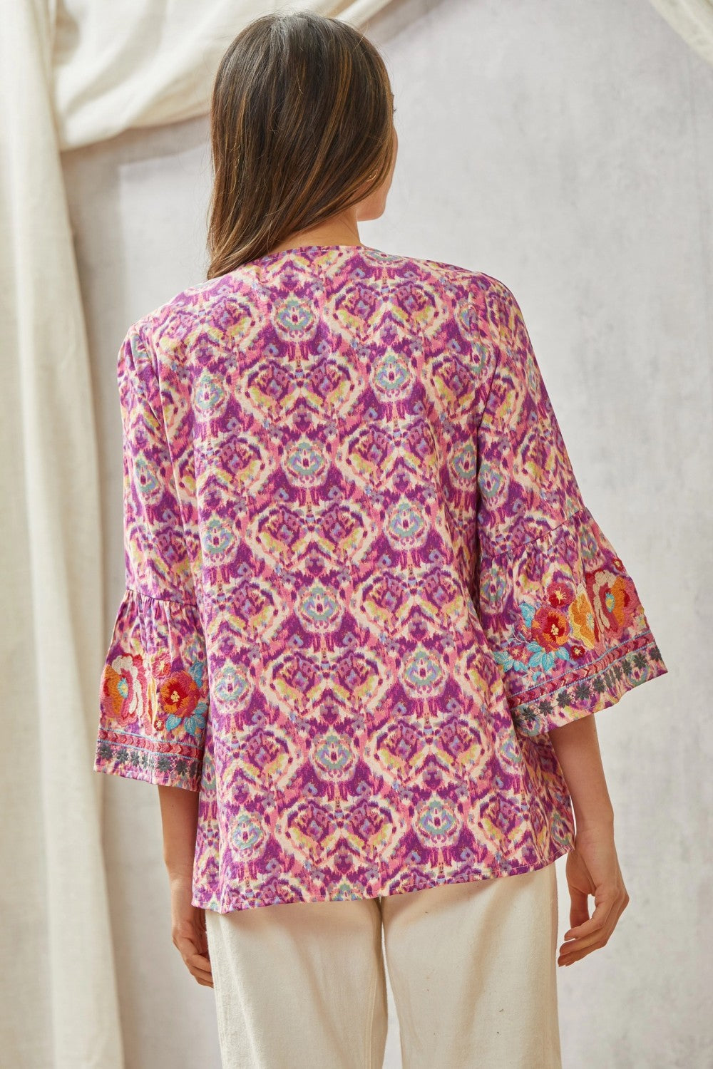 Print Embroidery Tunic Top-Tops-Ave Shops-[option4]-[option5]-[option6]-[option7]-[option8]-Shop-Boutique-Clothing-for-Women-Online