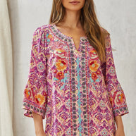 Print Embroidery Tunic Top-Tops-Ave Shops-[option4]-[option5]-[option6]-[option7]-[option8]-Shop-Boutique-Clothing-for-Women-Online